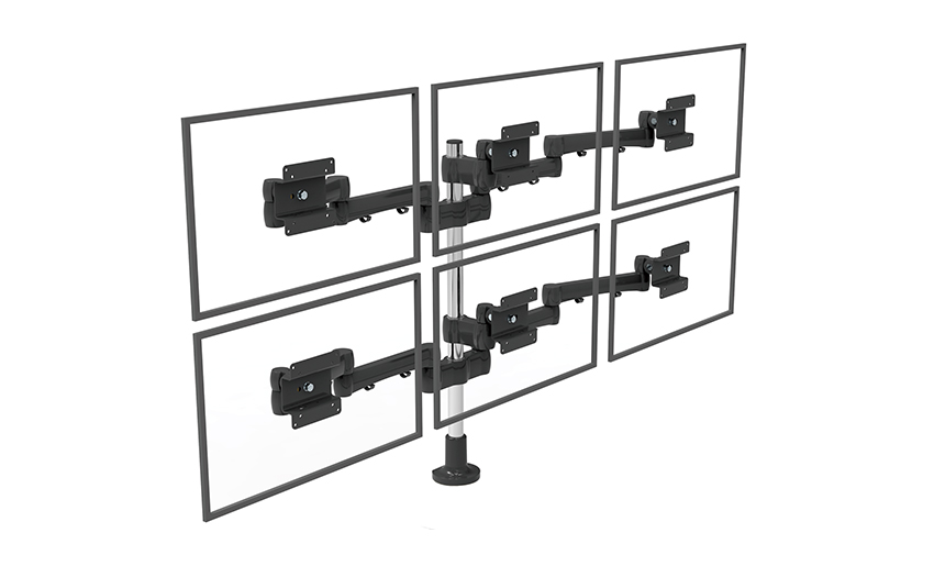 Multiskjermer Justerbar LCD-skjerm Bordmontert stativ